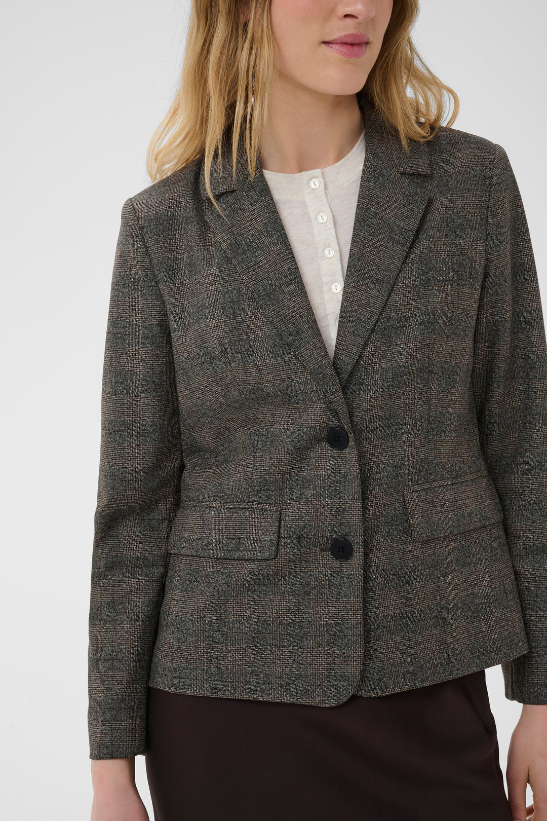 Clarissa fitted plaid blazer 