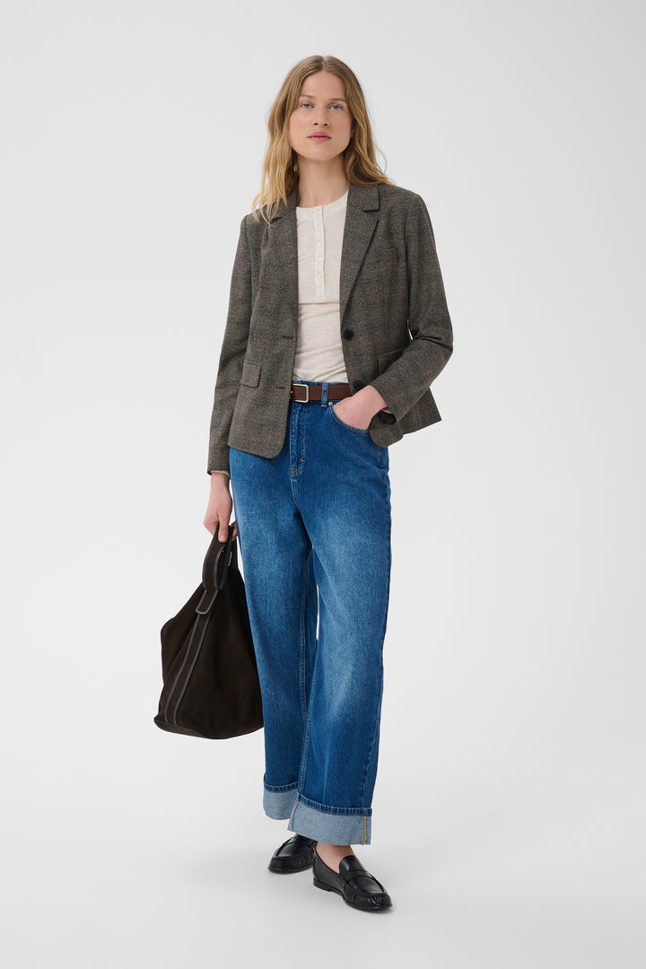 Clarissa fitted plaid blazer 