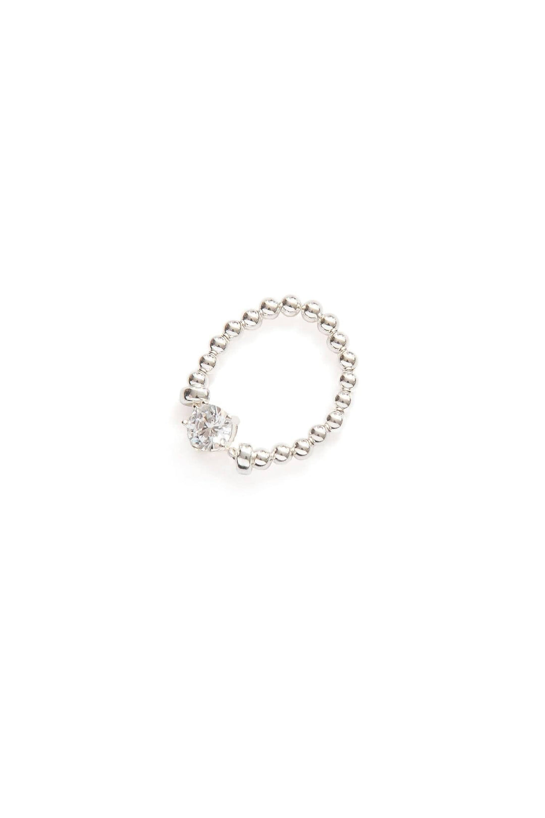 Bague élastique Be Treasured de la collection Haute Joy, ornée de zirconiums colorés et perles de 3mm.