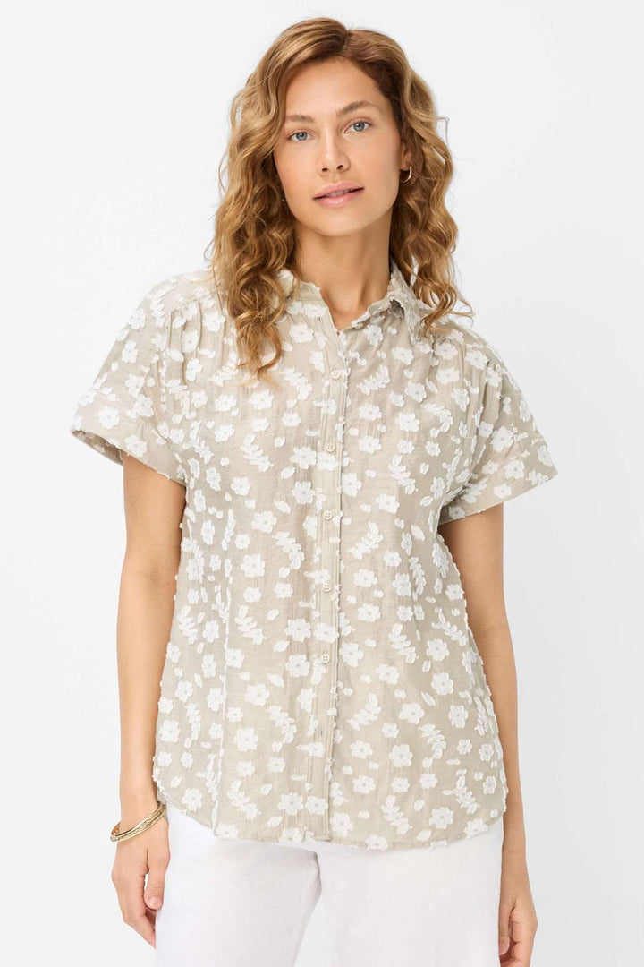 Blouse VIV broderie florale à motifs délicats, coupe oversize, idéale pour les jours d&