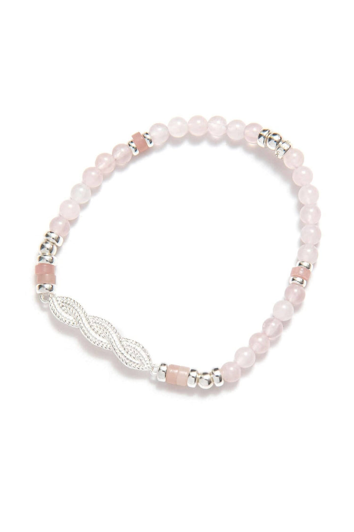 Bracelet Be Wise en quartz rose et argent sterling, symbole d&