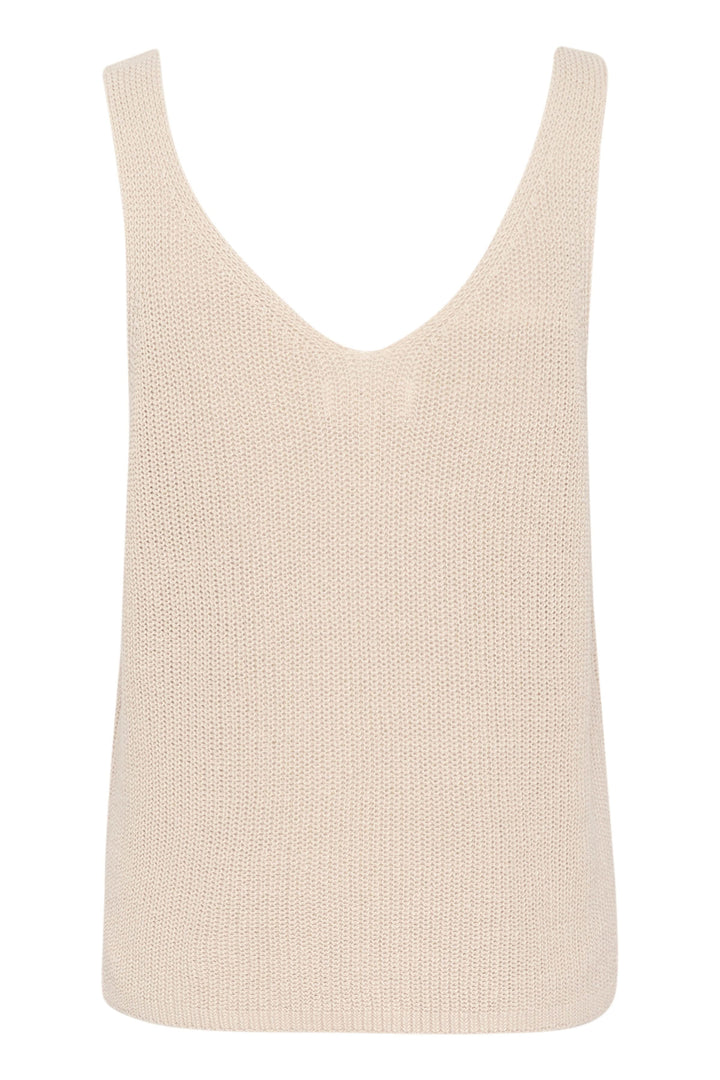 Camisole Rebecca tricotée col v sans manches en maille texturée, idéale pour l&