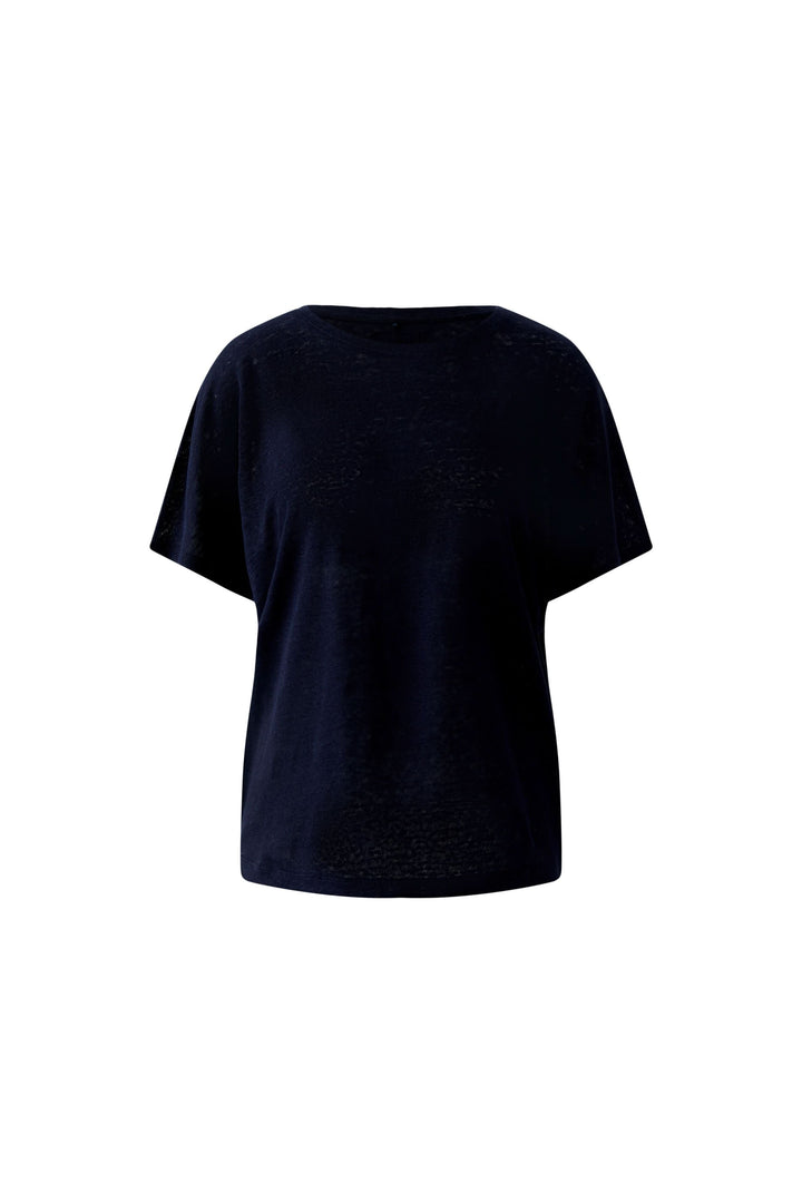 Chandail à manches courtes fluide pour un style décontracté, silhouette ample avec encolure arrondie, tissu léger et polyvalent.