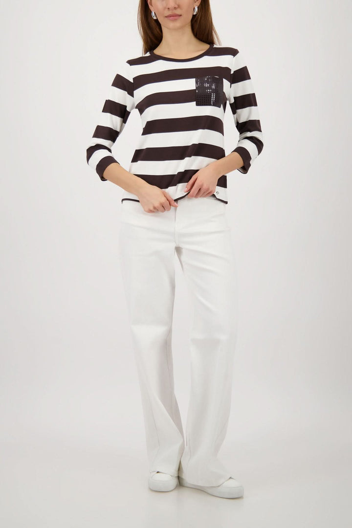 Striped sweater with a decorative pocket