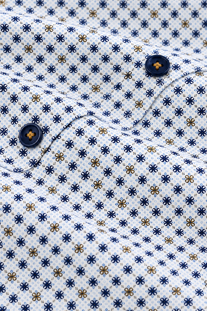 Geometric-print casual shirt