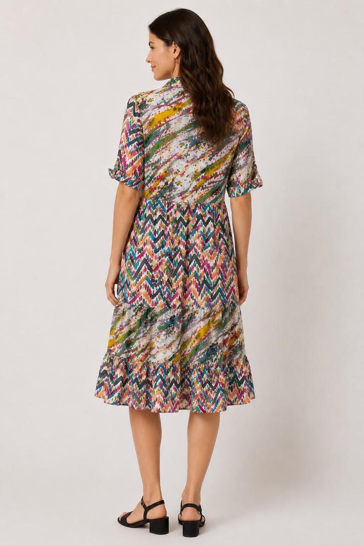 Printed ruffled dress