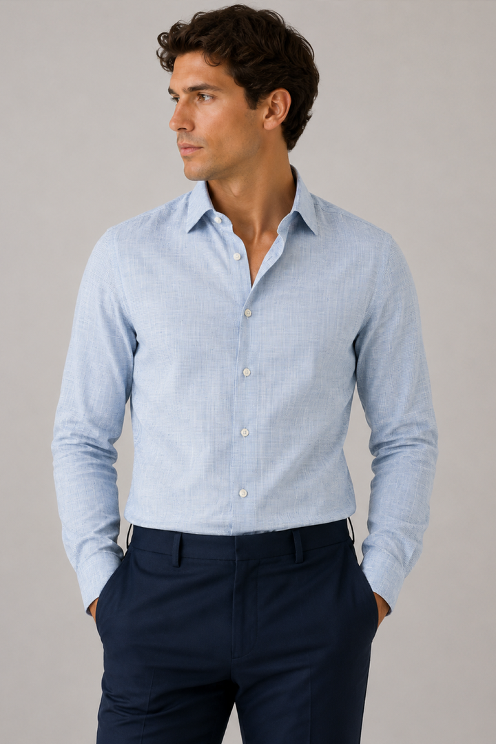 Long-sleeve linen shirt