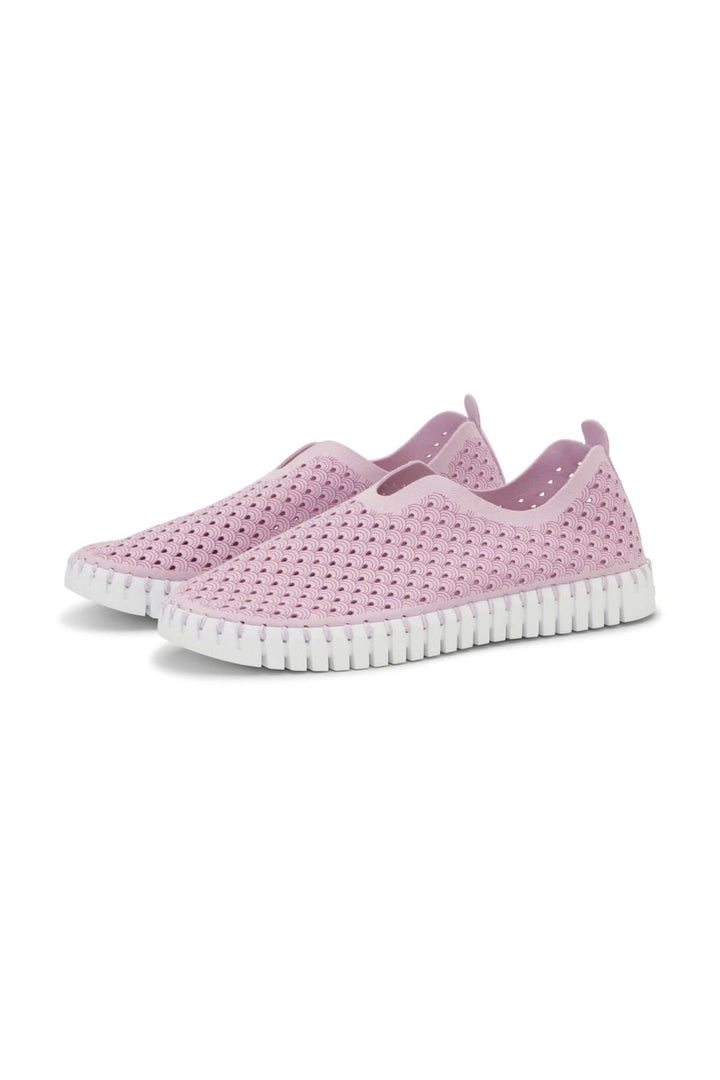 Chaussures tulip139 légères en microfibre recyclée, motifs découpés au laser, confort optimisé.