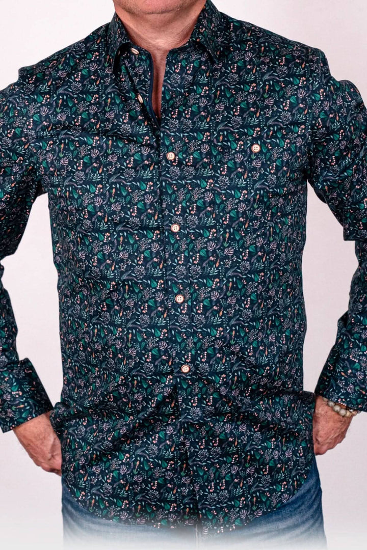 Chemise sport avec un imprimé de feuilles d&