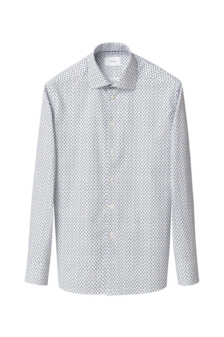 Chemise imprimé original avec petites silhouettes, élégante et raffinée pour tenues formelles.
