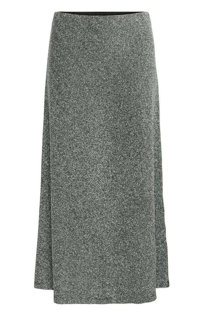 Jupe scintillante Viebe avec effet métallisé discret et coupe évasée, idéale pour soirées et occasions festives, taille élastique incluse.