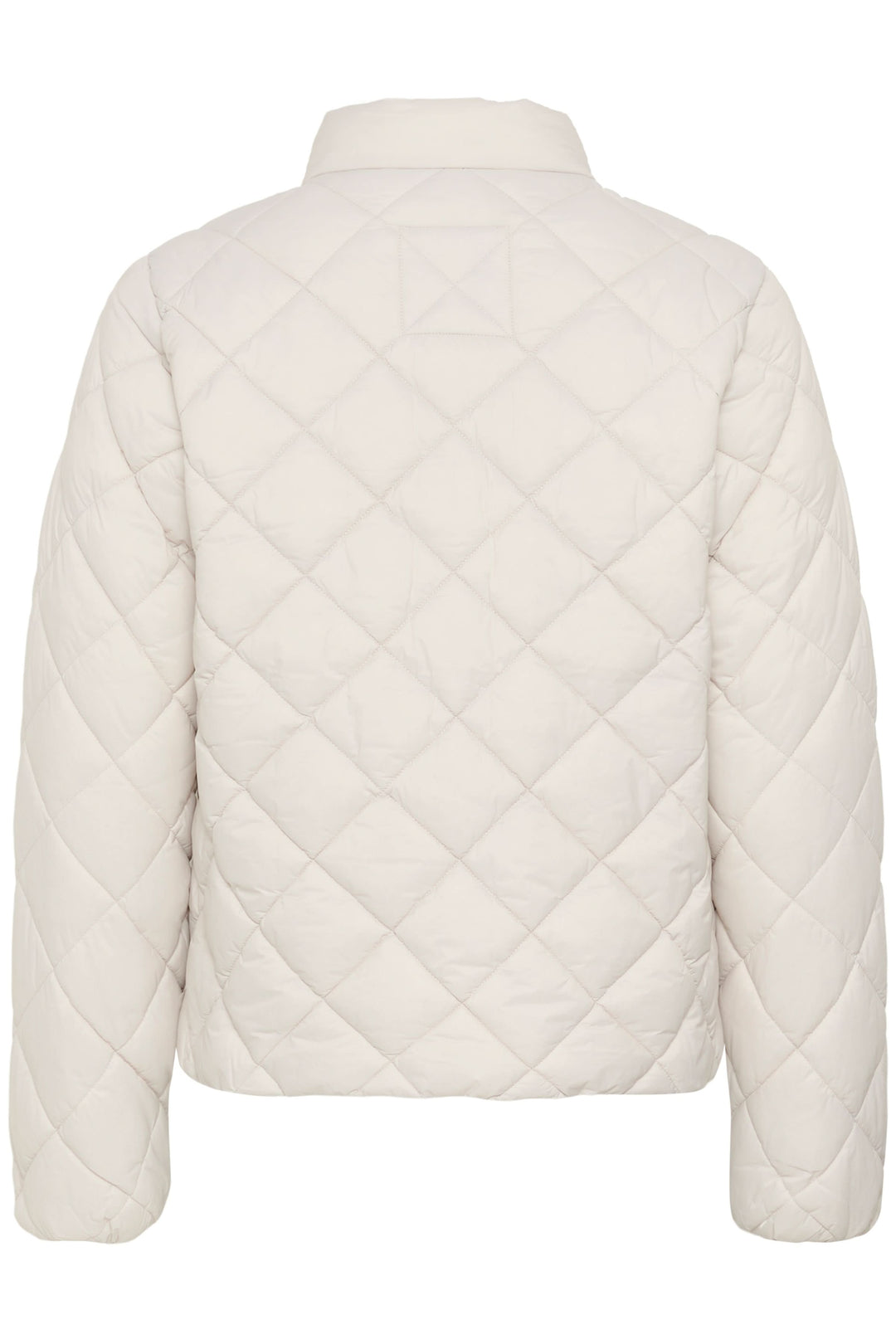 Manteau Olia matelassé avec coupe droite et col montant, idéal pour un style moderne et fonctionnel par temps frais.