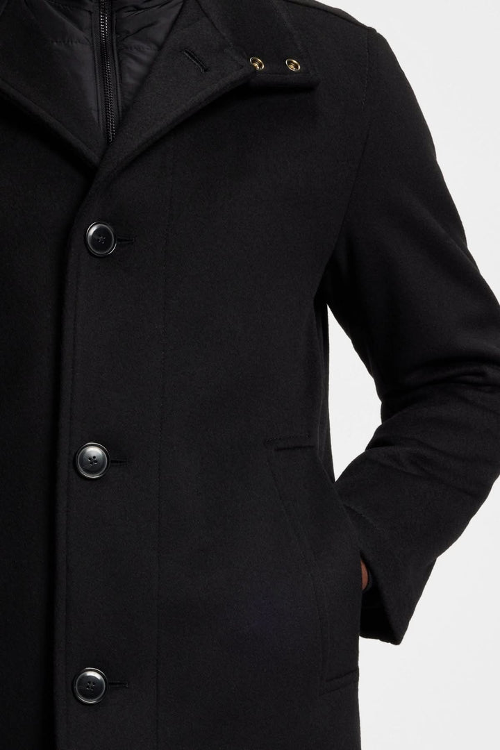 Manteau en laine et cachemire Coxtan BOSS raffiné, ample, noir, pour superpositions élégantes