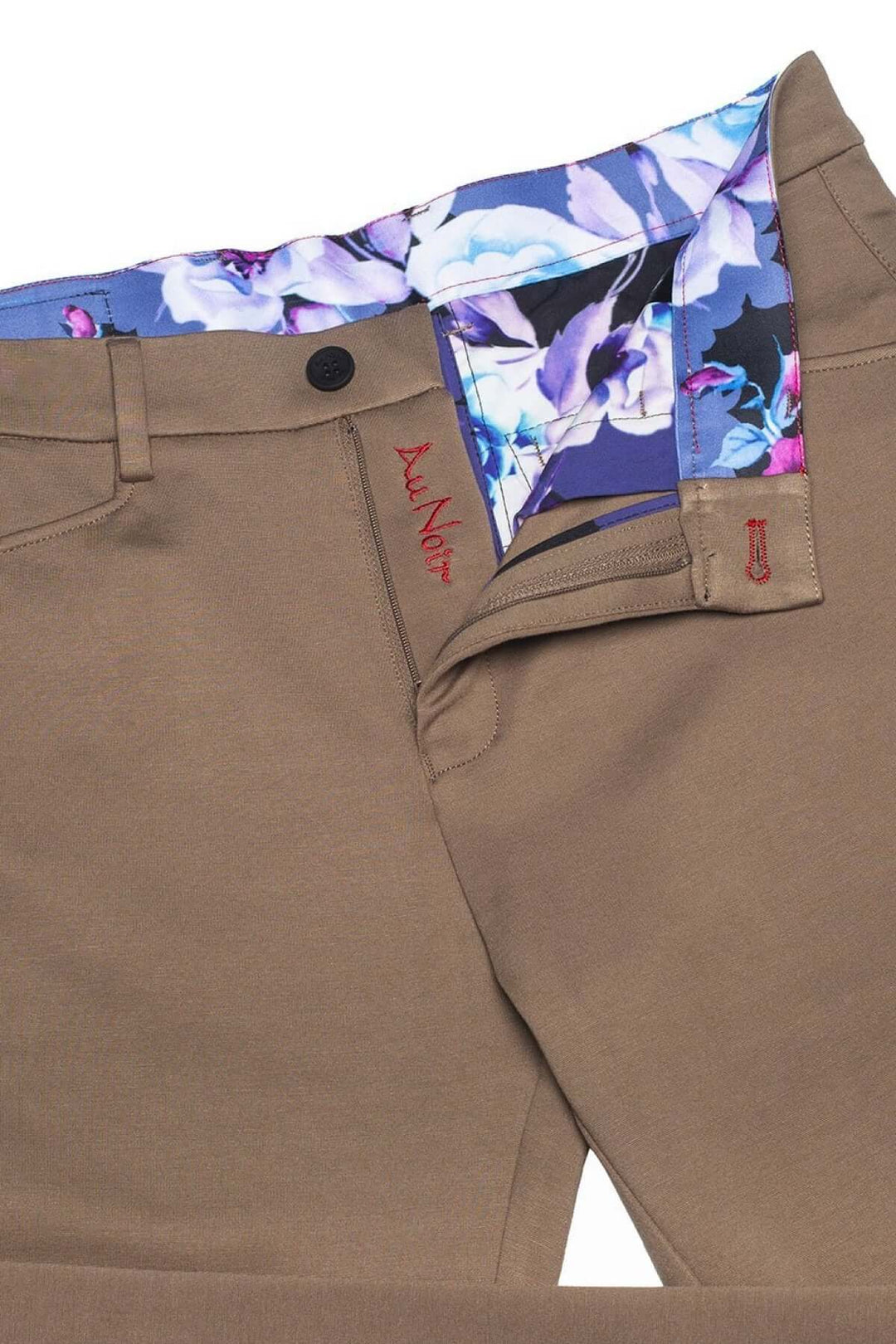 Pantalon de style Magnum en tissu extensible, coupe ajustée avec détails floraux à l&
