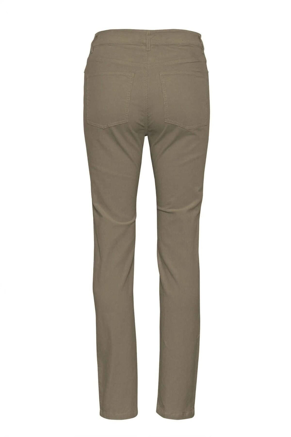 Pantalon en corduroy Rana vue arrière, fin velours côtelé, taille haute, jambe droite, 5 poches, légèrement extensible.