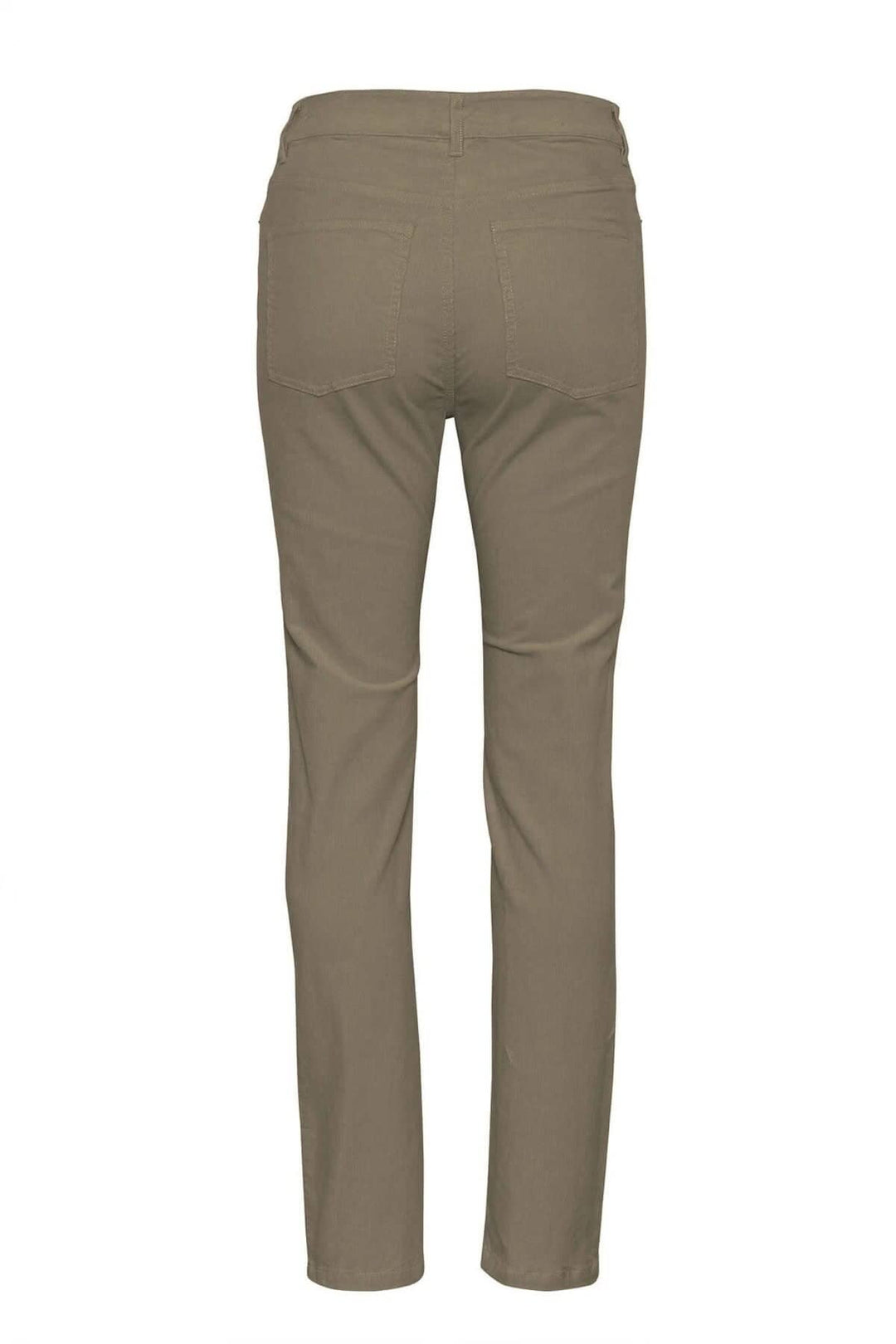 Pantalon en corduroy Rana vue arrière, fin velours côtelé, taille haute, jambe droite, 5 poches, légèrement extensible.
