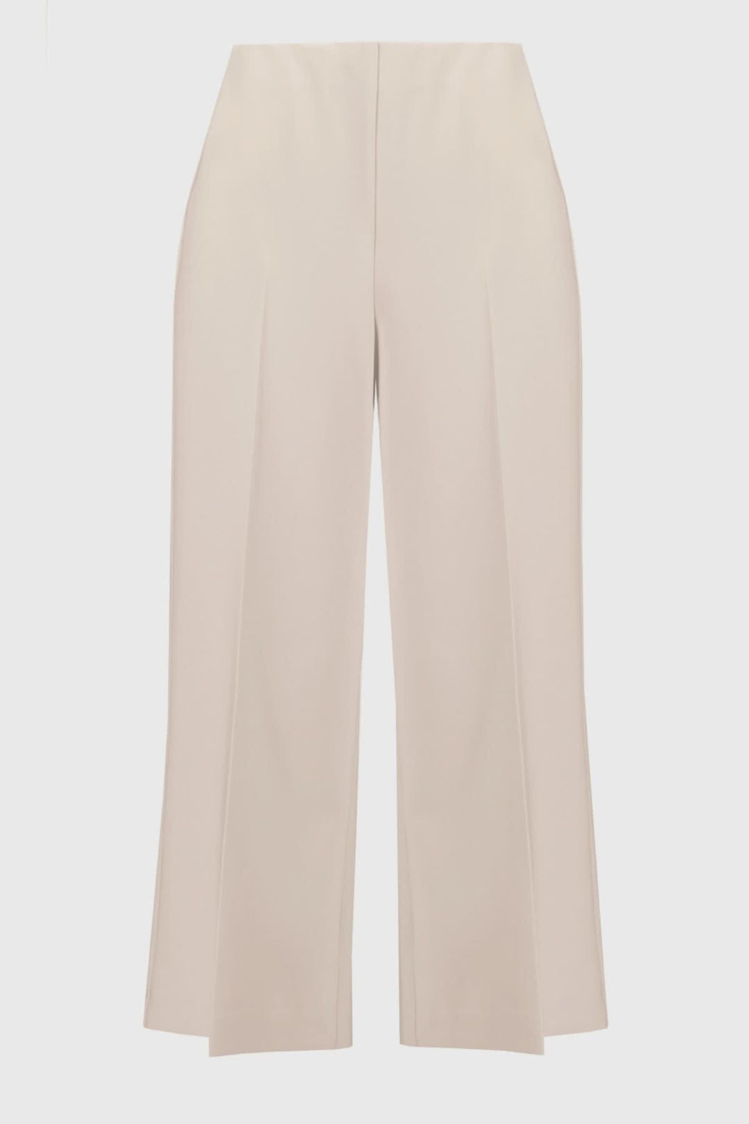 Pantalon à jambe large beige à taille haute pour un look élégant et décontracté.