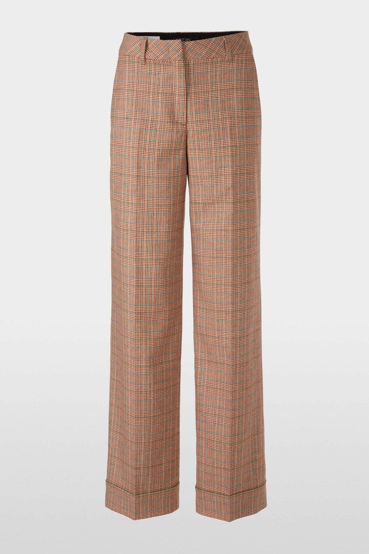 Pantalon à motifs mini pépite, jambe large et extra-longue, idéal pour tenue professionnelle.