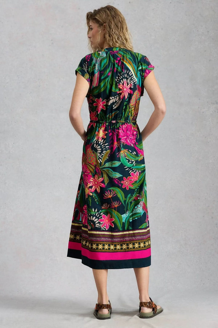 Lauryn Long, Flowing Dress with Tropical Print