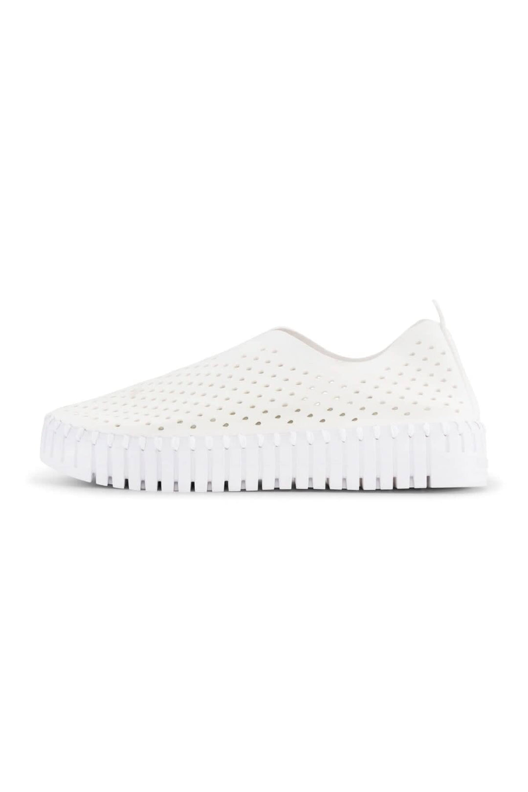 Soulier TULIP3373 en blanc, design original avec tissu découpé au laser et semelle intérieure confortable.