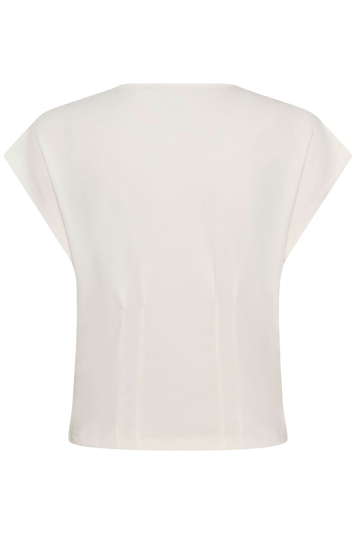 T-shirt Lise fluide à manches courtes avec détails structurés de dos, couture élégante et épurée, idéal pour garde-robe moderne.