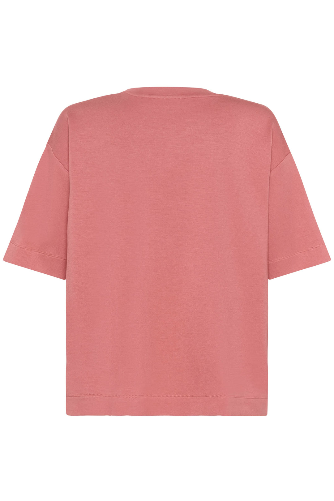 T-shirt coupe ample Pannie rose à manches courtes, vue arrière. Confortable et moderne, idéal pour un style décontracté.