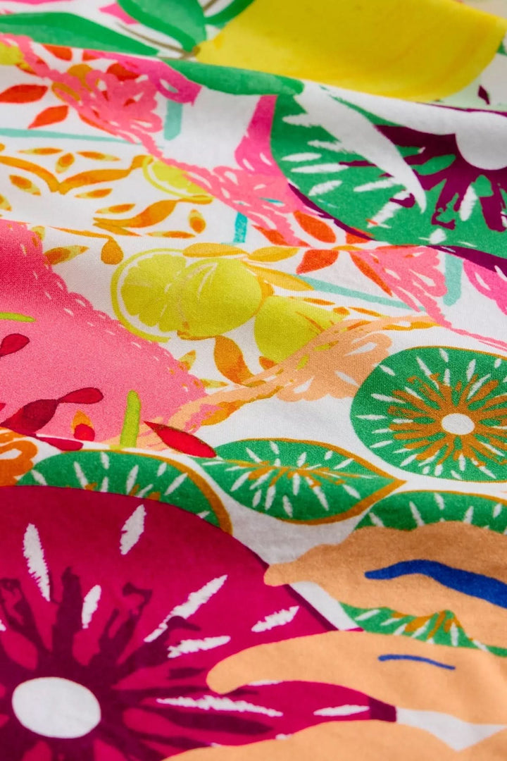 T-shirt with a mixed-fabric print