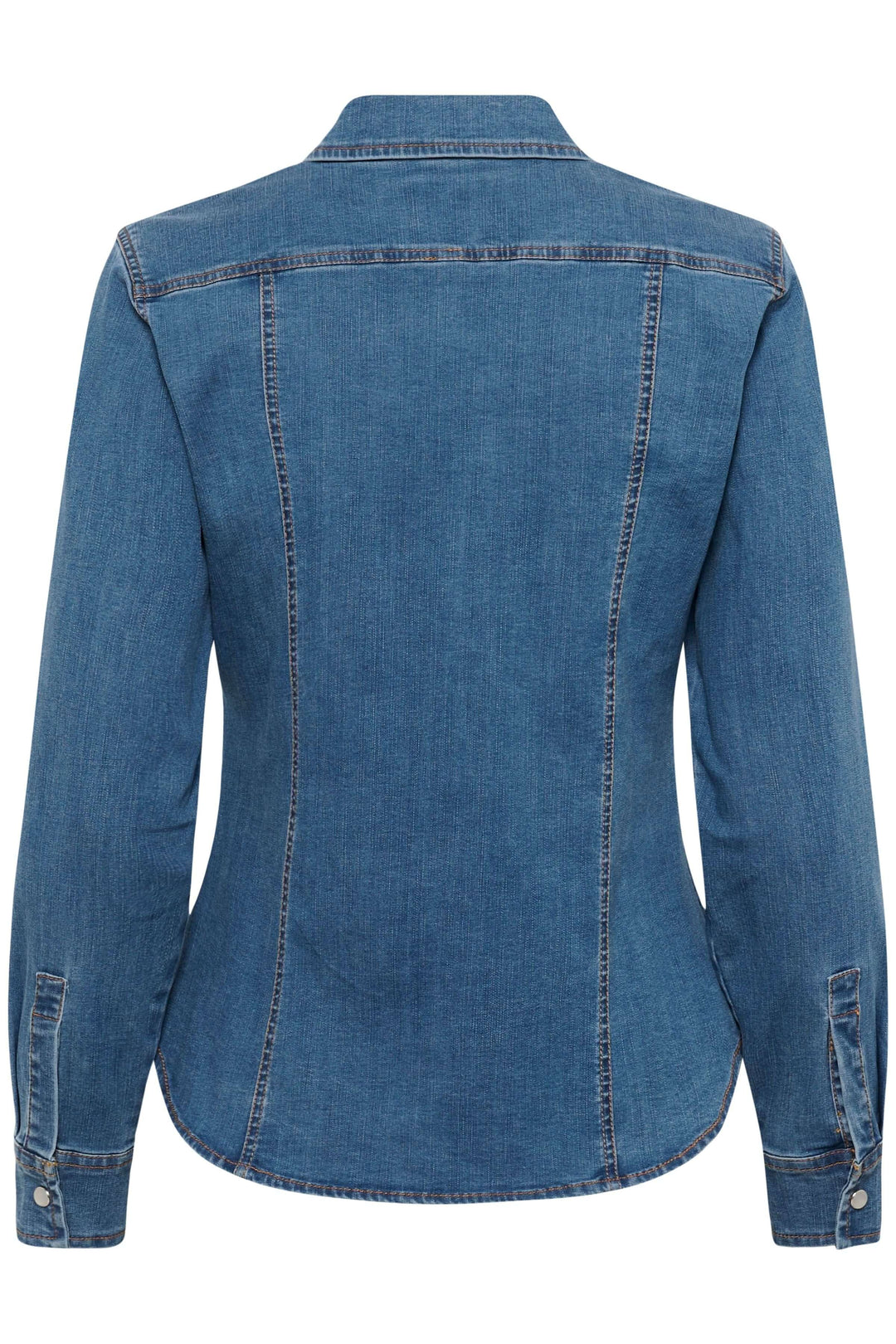 Veste Sanilla en denim dos ajusté avec détails métalliques et poches à rabat.