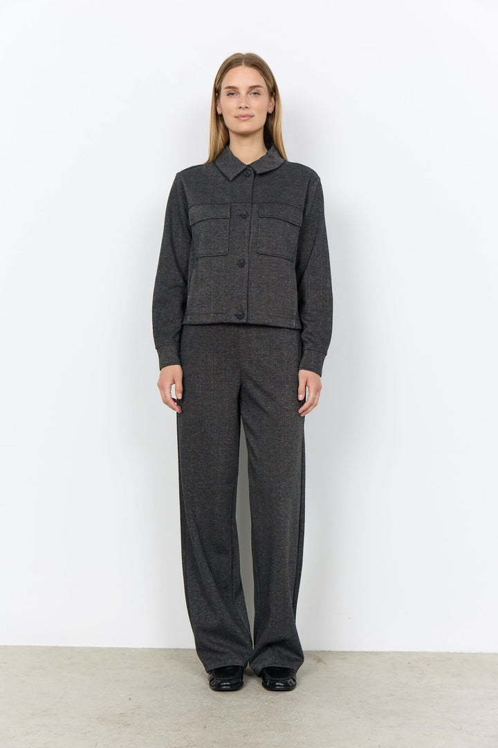 Hebe short herringbone-pattern blazer 
