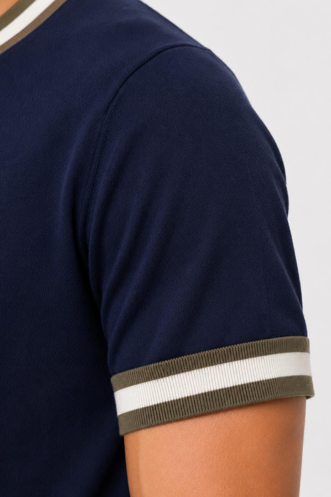 Contrast cotton T-shirt