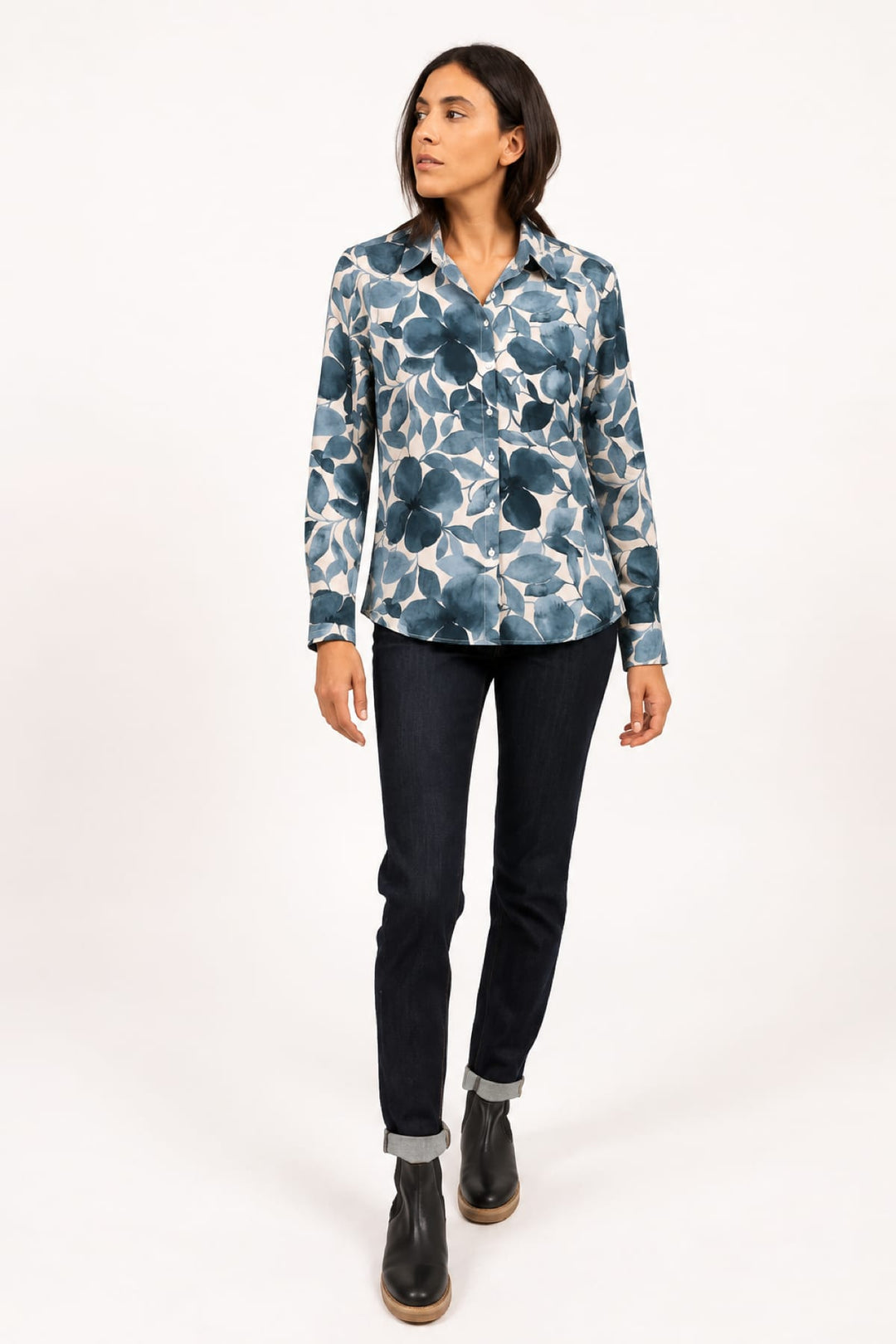 Blouse imprimé floral MALAURY II ML vue de face pour femme Saint James