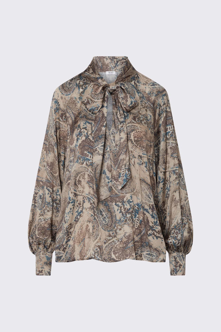 Blouse imprimée à liens pour femme liujo