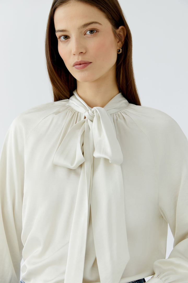 Blouse satinée à col lavallière pour femme Oui
