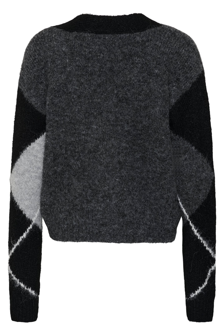 Cardigan à motif losanges Grith vue de face pour femme Kaffe