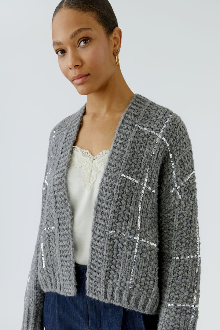 Cardigan en tricot à sequins pour femme Oui
