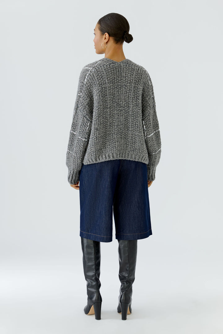 Cardigan en tricot à sequins pour femme Oui