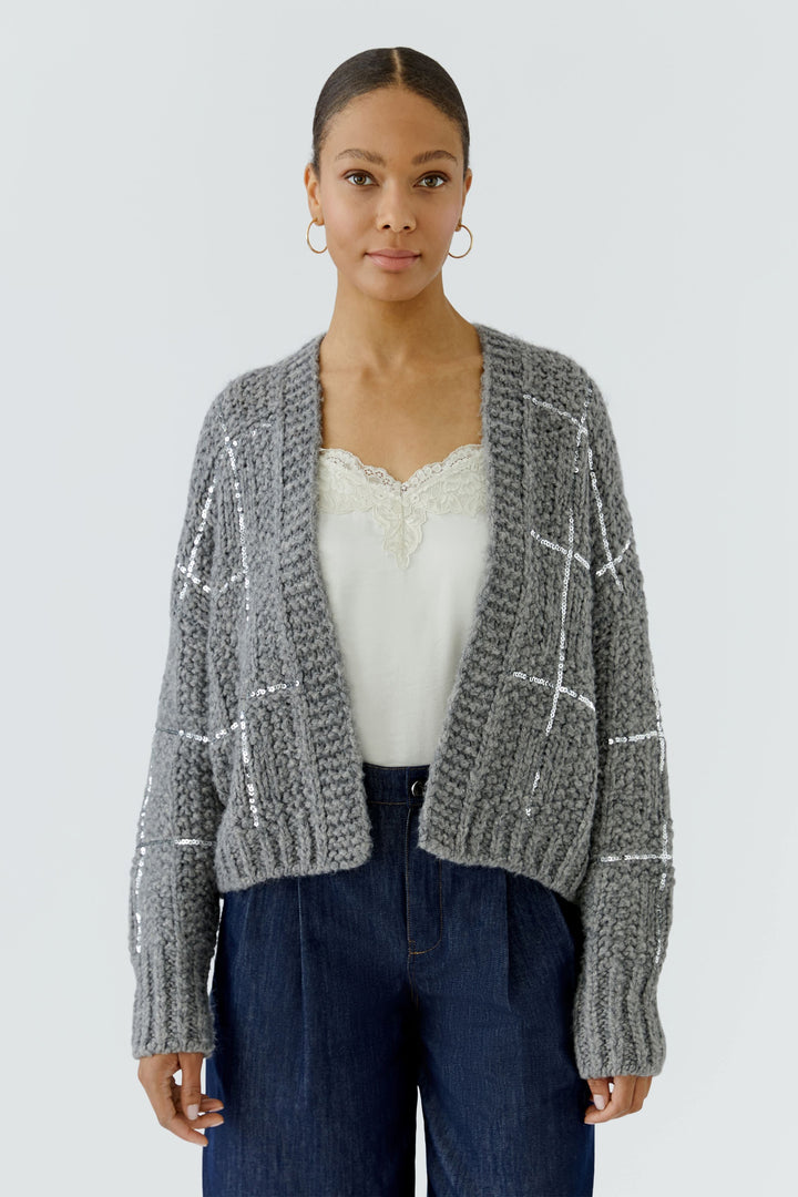 Cardigan en tricot à sequins pour femme Oui