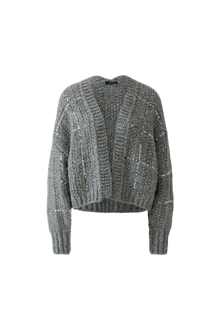 Cardigan en tricot à sequins pour femme Oui