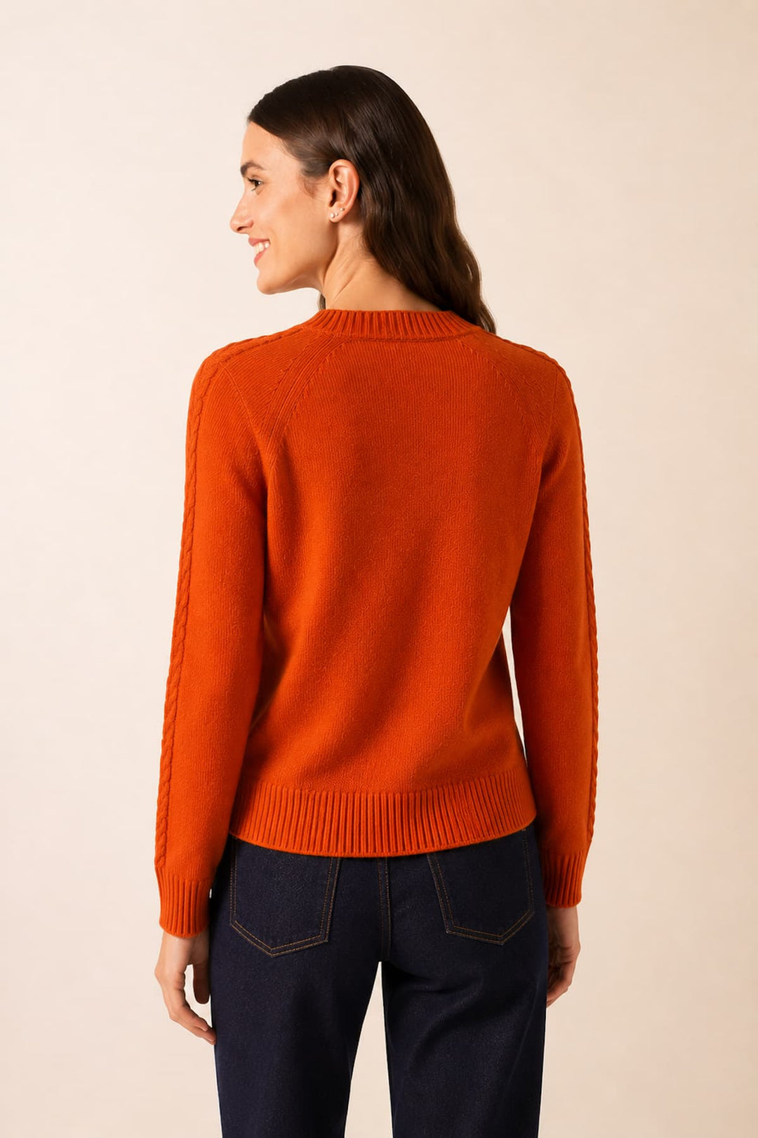 Saint James women’s Glassgow textured knit V-neck cardigan, front view