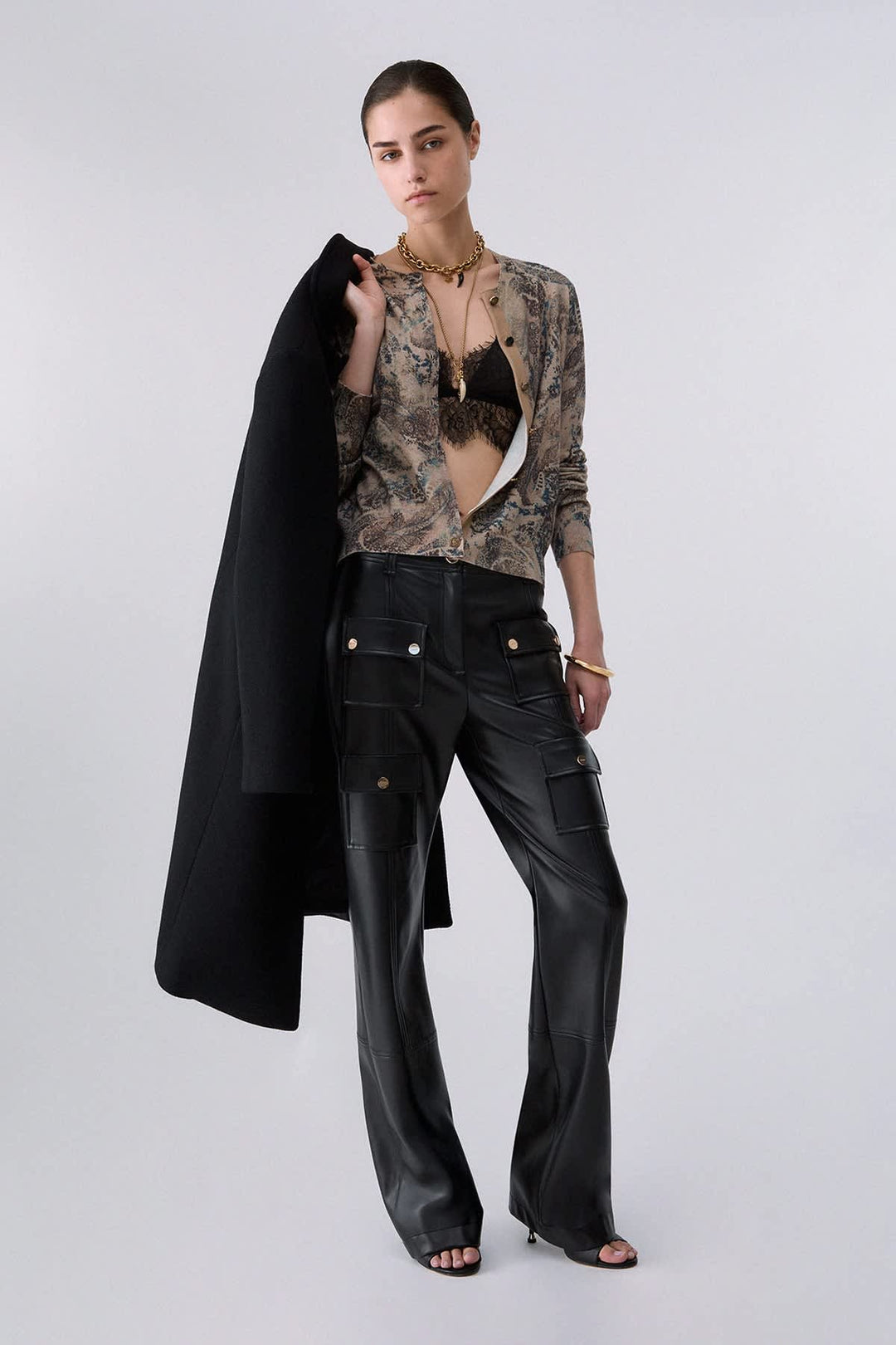 Cardigan imprimé à motif cachemire pour femme liujo