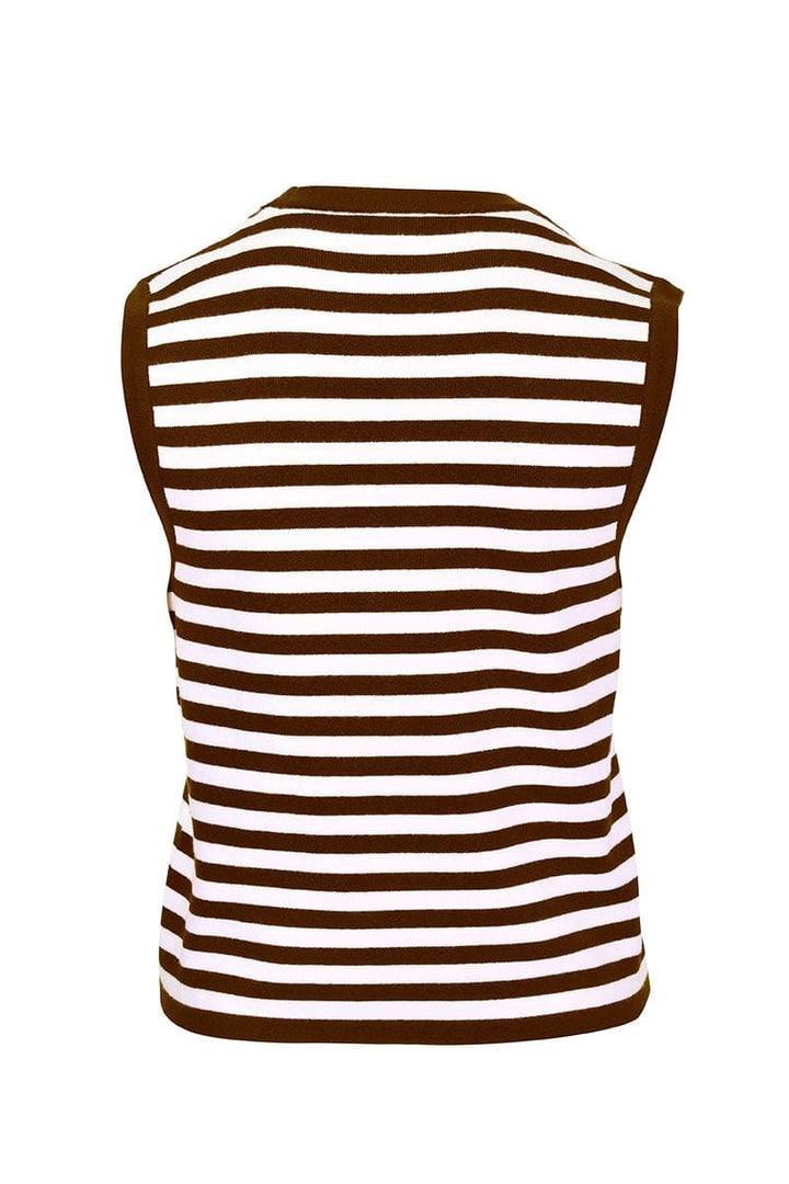 Cardigan sans manches à rayures pour femme kennys