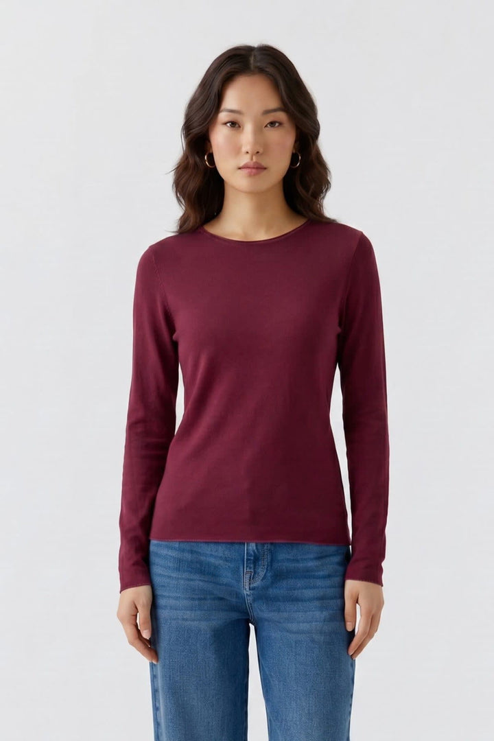 Chandail à manches longues en modal pour femme Oui