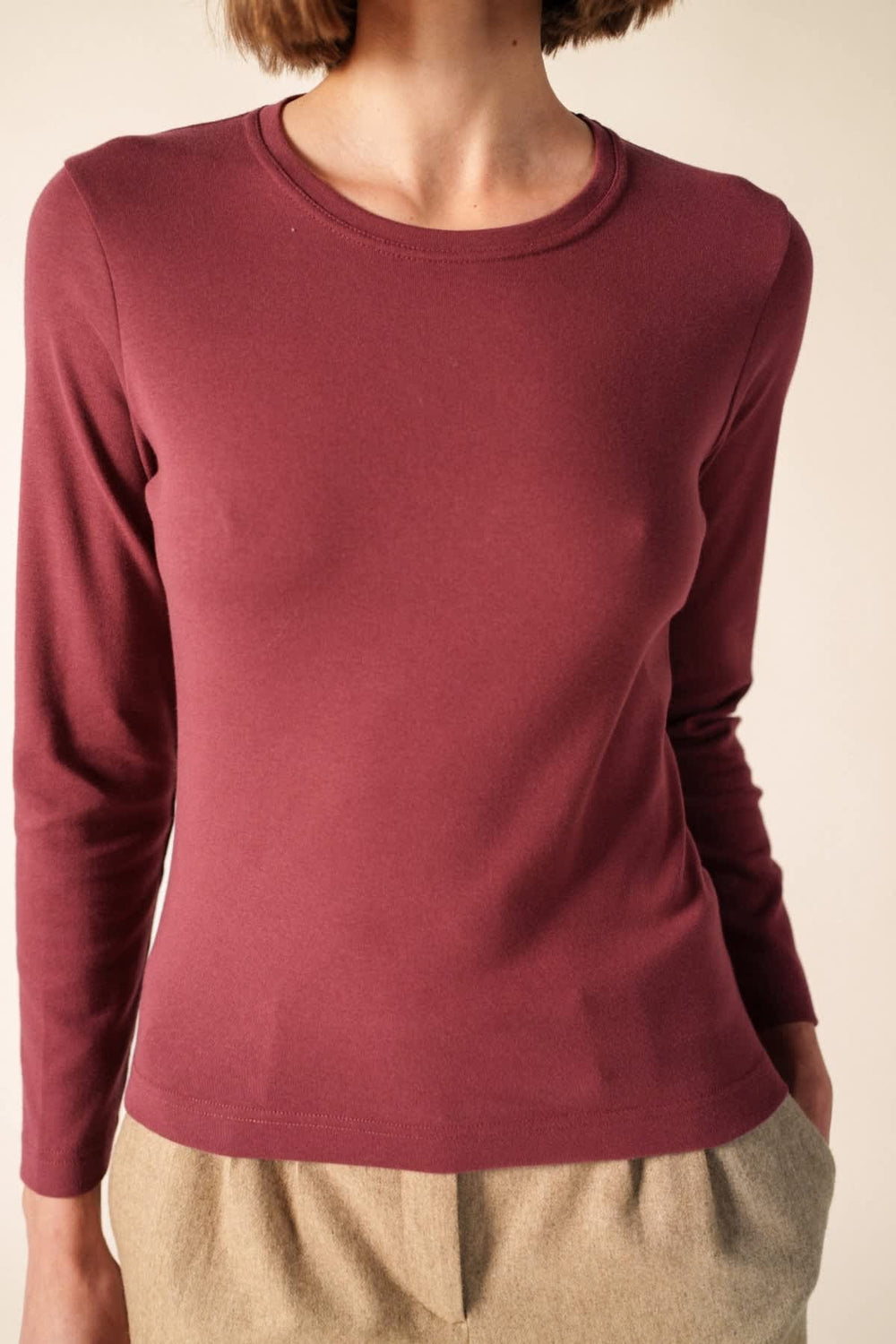 Front view of the CELINA U Saint James women's sweater in blue with distinctive stripes - Valérie Simon