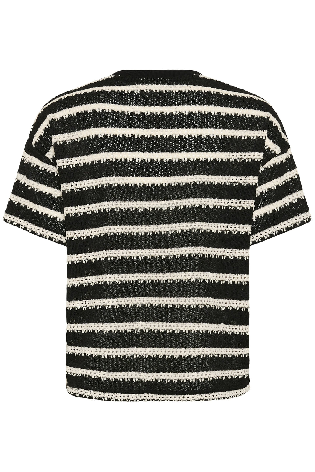 Vue de face chandail rayé en tricot Kaffe femme blanc et bleu - Valérie Simon