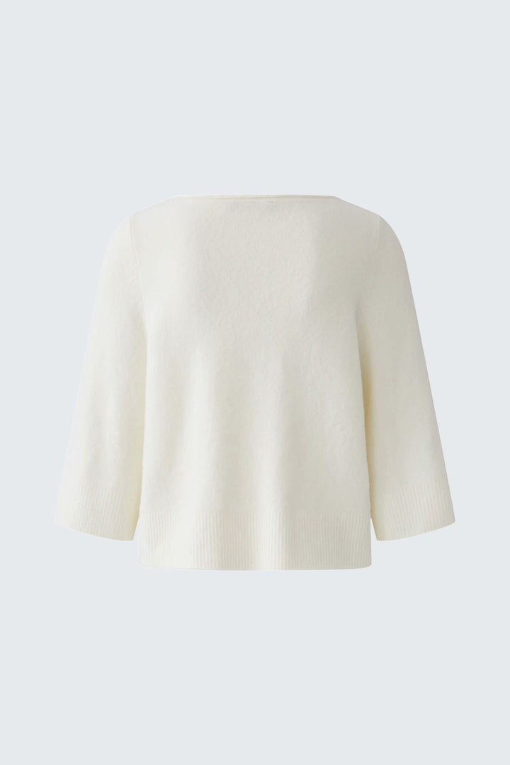 Front view of women’s red three-quarter sleeve sweater Oui - Valérie Simon