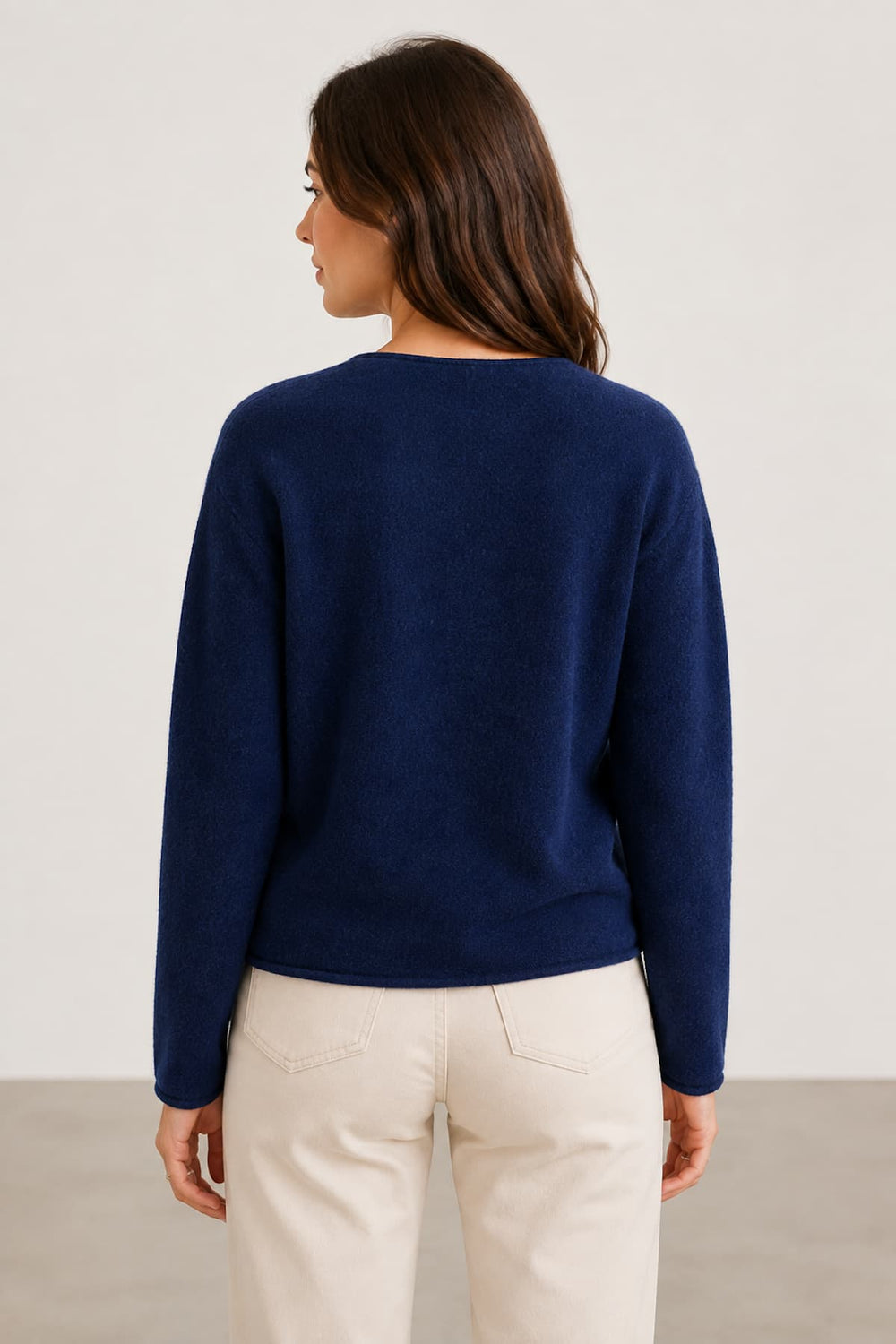 Front view of beige JC SOPHIE sweater with soft texture for women - Valérie Simon