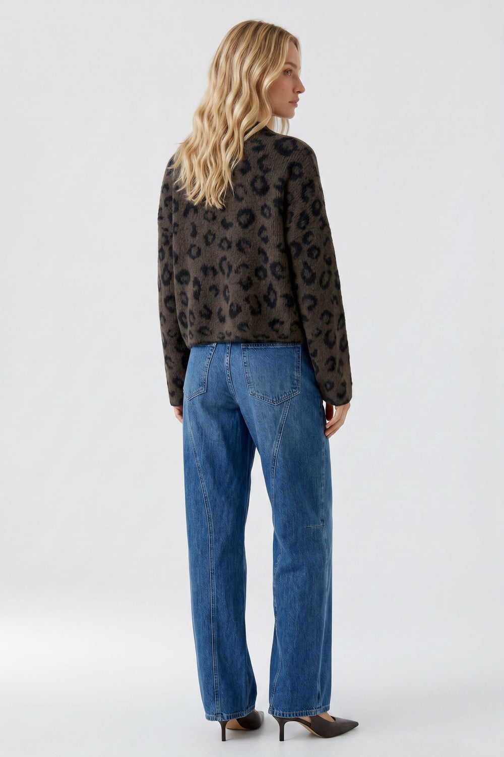 Women's leopard print knit sweater Oui