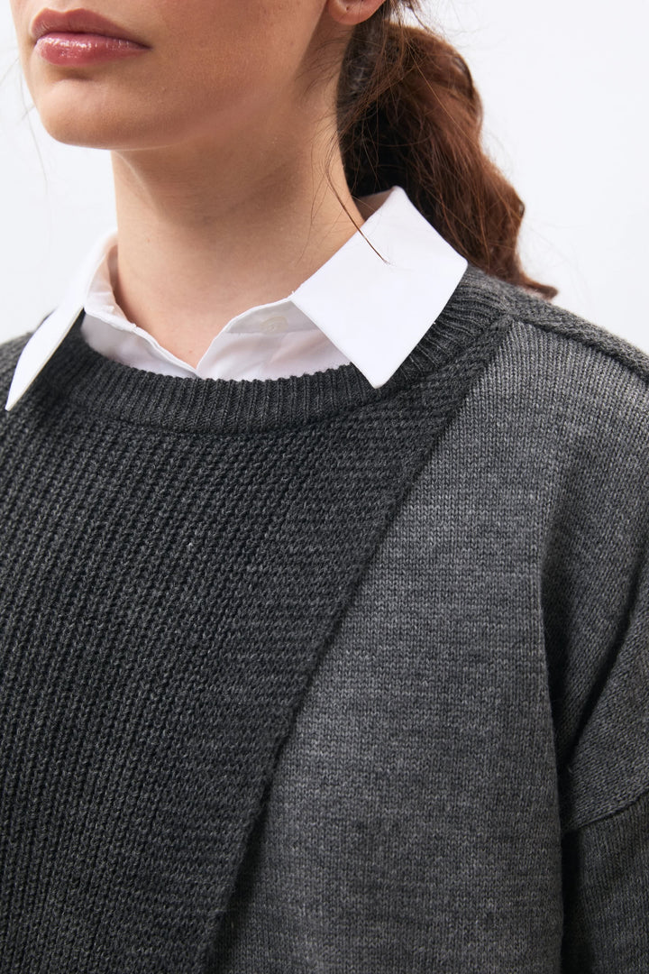 Kikom asymmetrical knit sweater for women Humility