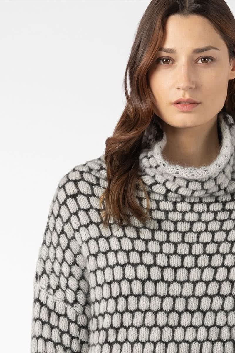 Chandail en tricot texturé à col roulé pour femme sarah pacini
