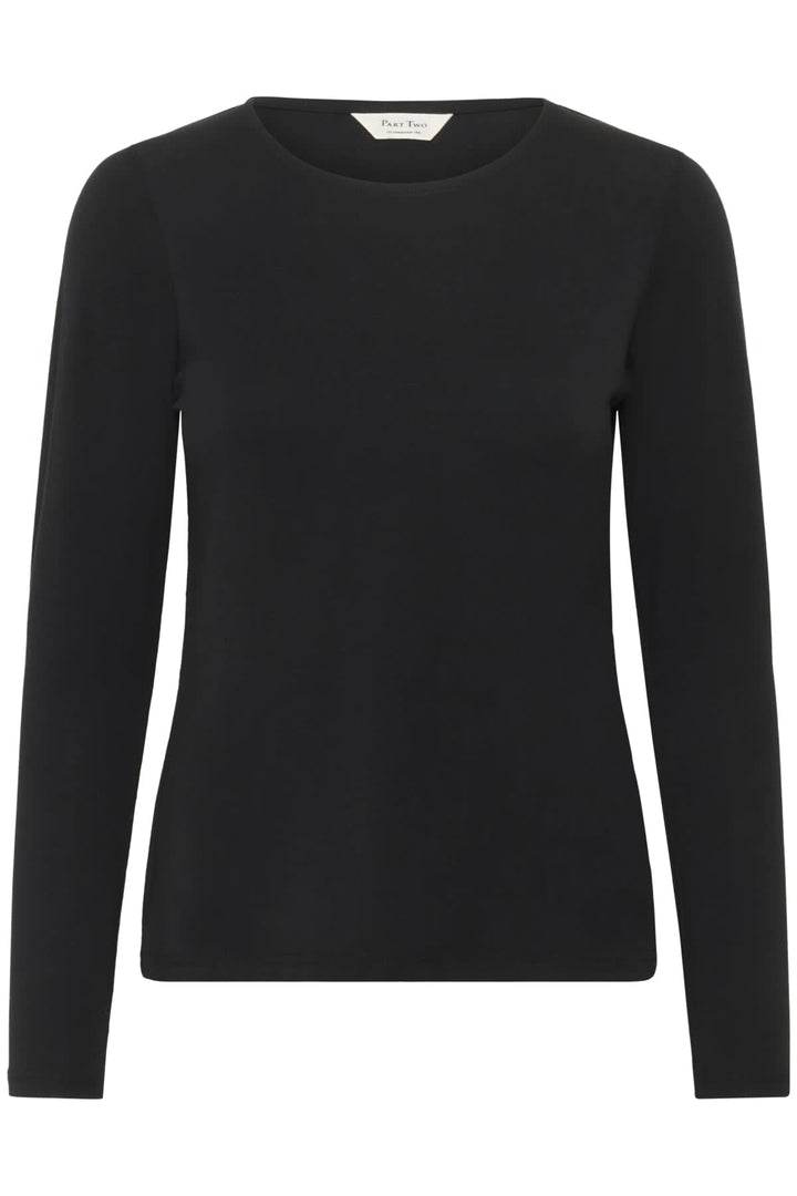 Front view thin Nemajas sweater Part Two for women in gray with round neck and long sleeves - Valérie Simon